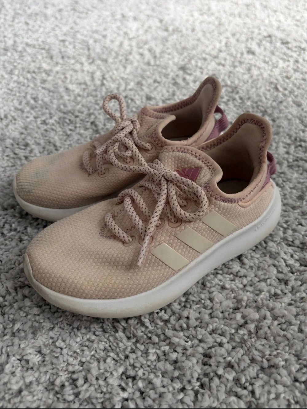 Adidas Kids Pale Pink & Cream Athletic Sneakers